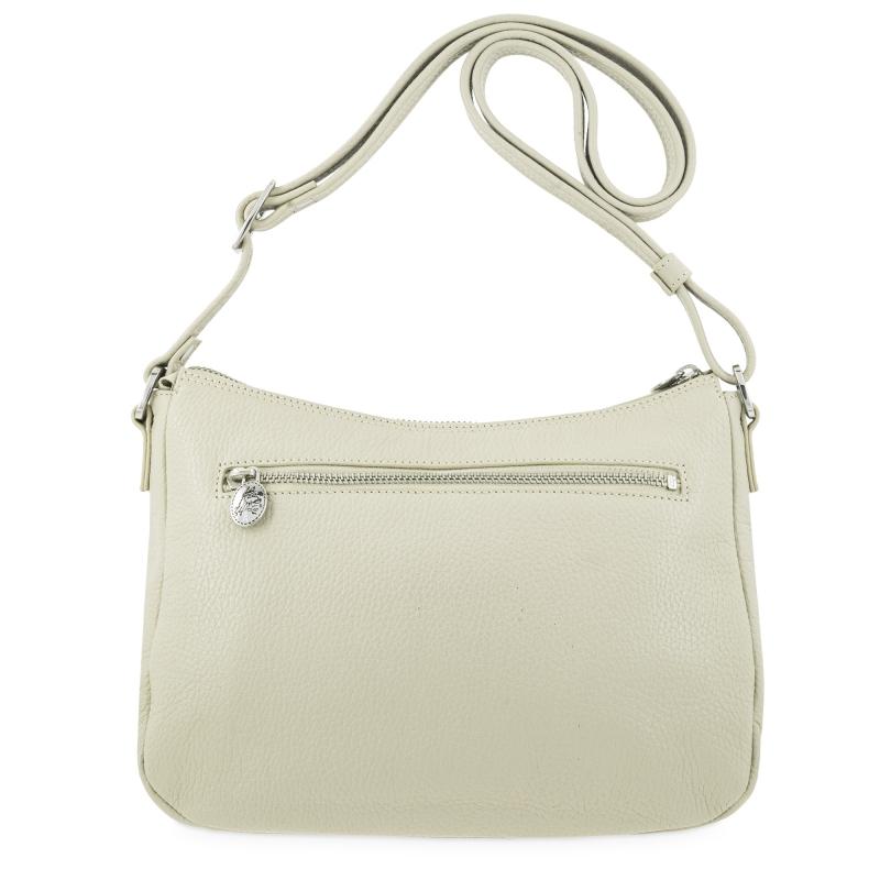 El potro Bolso góndola bandolera de 3 cremalleras mujer en piel vacuno color beige- I R I S Envío gratis