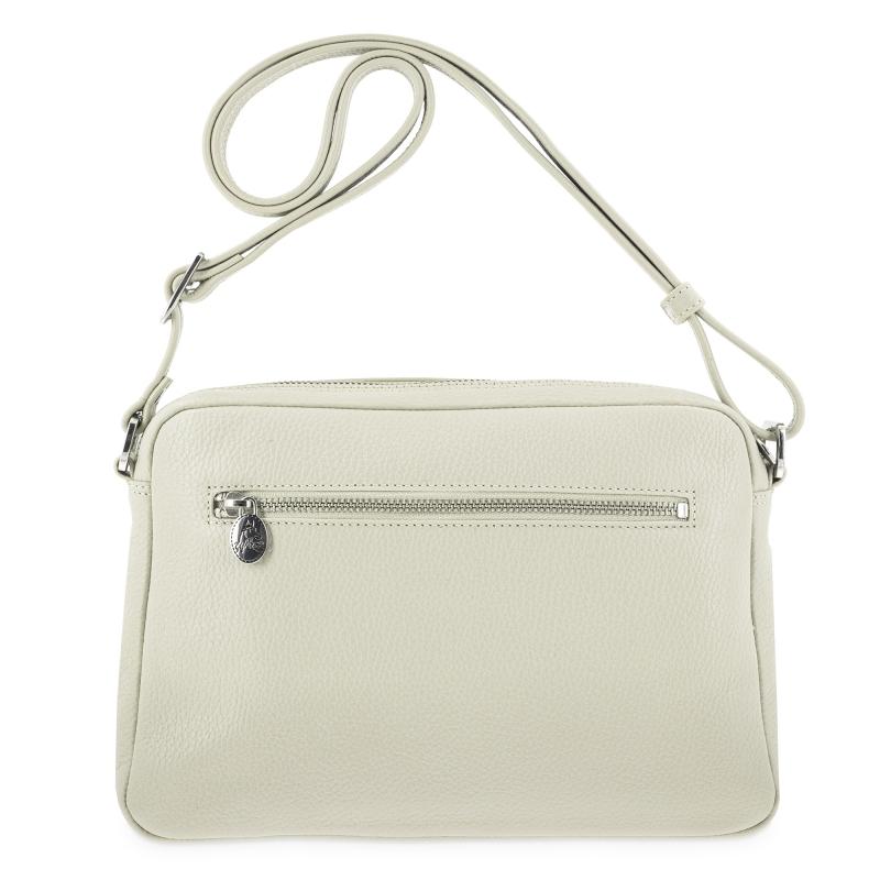 El potro Bolso bandolera grande de 3 cremalleras mujer en piel vacuno color beige- I R I S Envío gratis