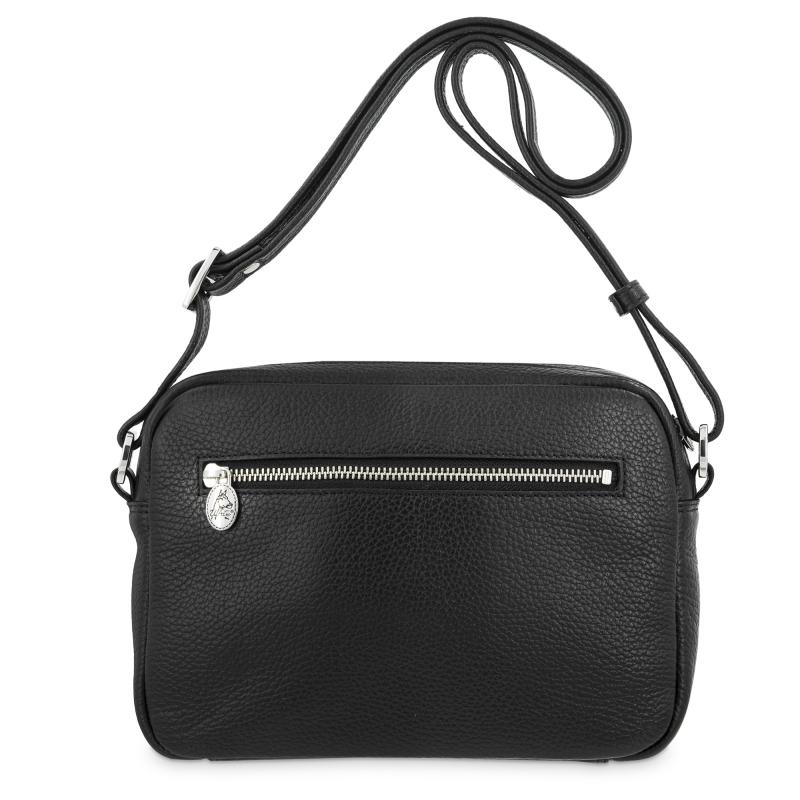El potro Bolso bandolera mediano 3 cremalleras en piel vacuno color negro - I R I S Últimos 3 días