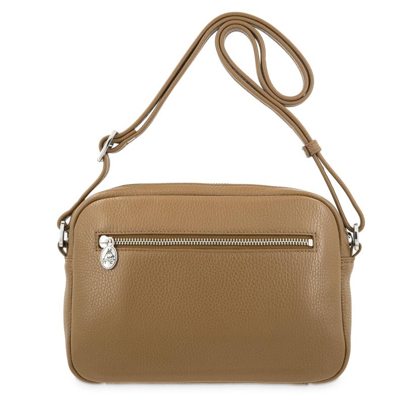 El potro Bolso bandolera mediano 3 cremalleras en piel vacuno color cuero - I R I S COMPRAR AHORA