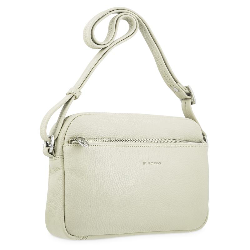 El potro Bolso bandolera mediano 3 cremalleras en piel vacuno color beige- I R I S ÚLTIMAS EDICIONES