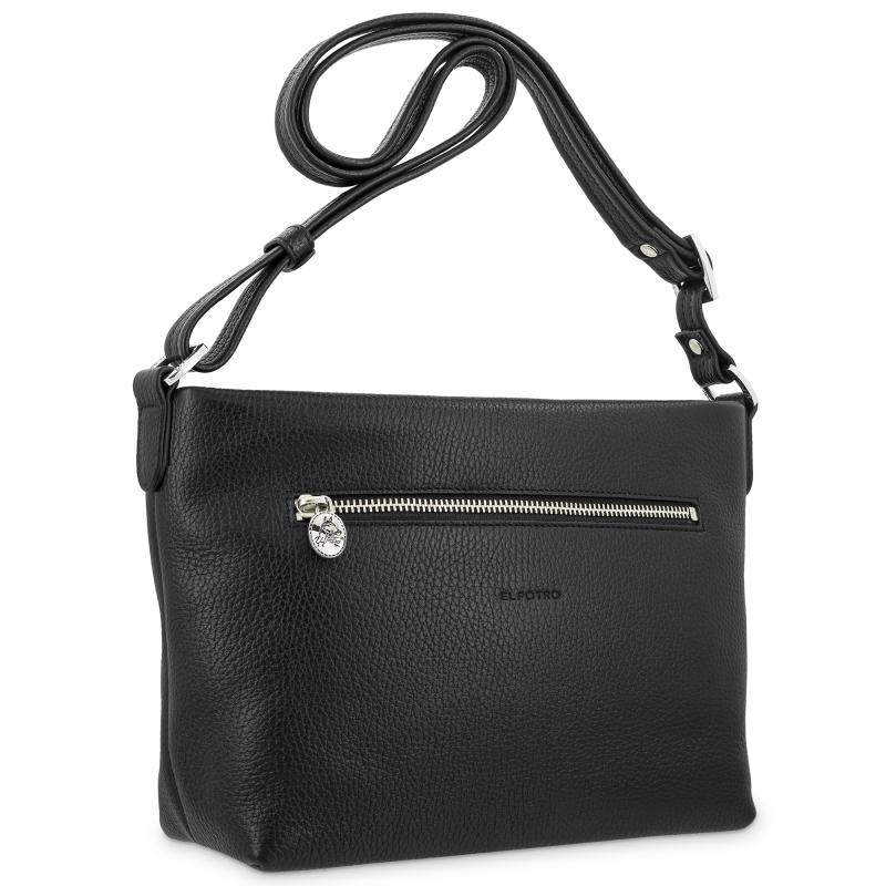 El potro Bolso suave bandolera de 3 cremalleras mujer en piel vacuno color negro - I R I S Últimos 2 días