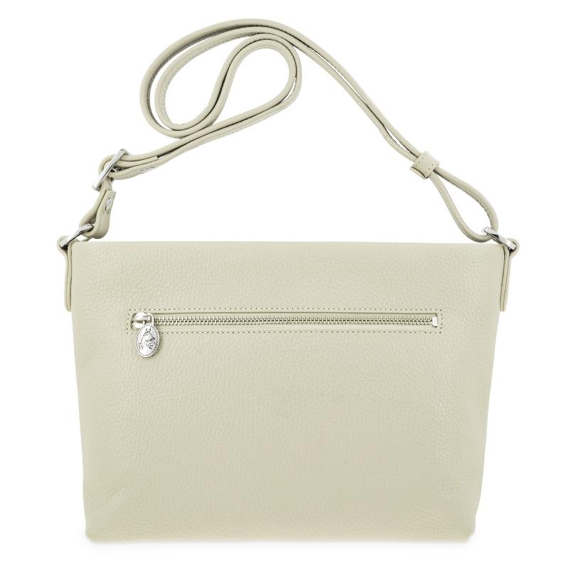 El potro Bolso suave bandolera de 3 cremalleras mujer en piel vacuno color beige - I R I S Precio de fábrica
