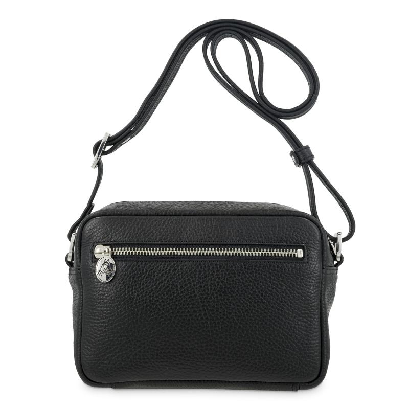 El potro Bolso bandolera pequeño con cremallera en piel vacuno color negro - I R I S Promoción por tiempo limitado