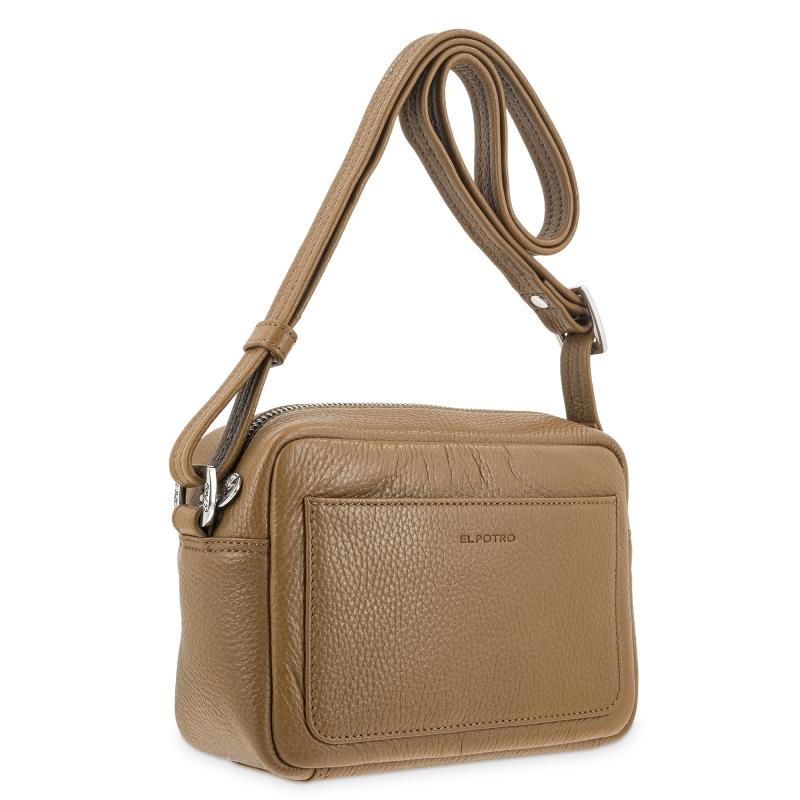 El potro Bolso bandolera pequeño con cremallera en piel vacuno color cuero - I R I S Solo hoy