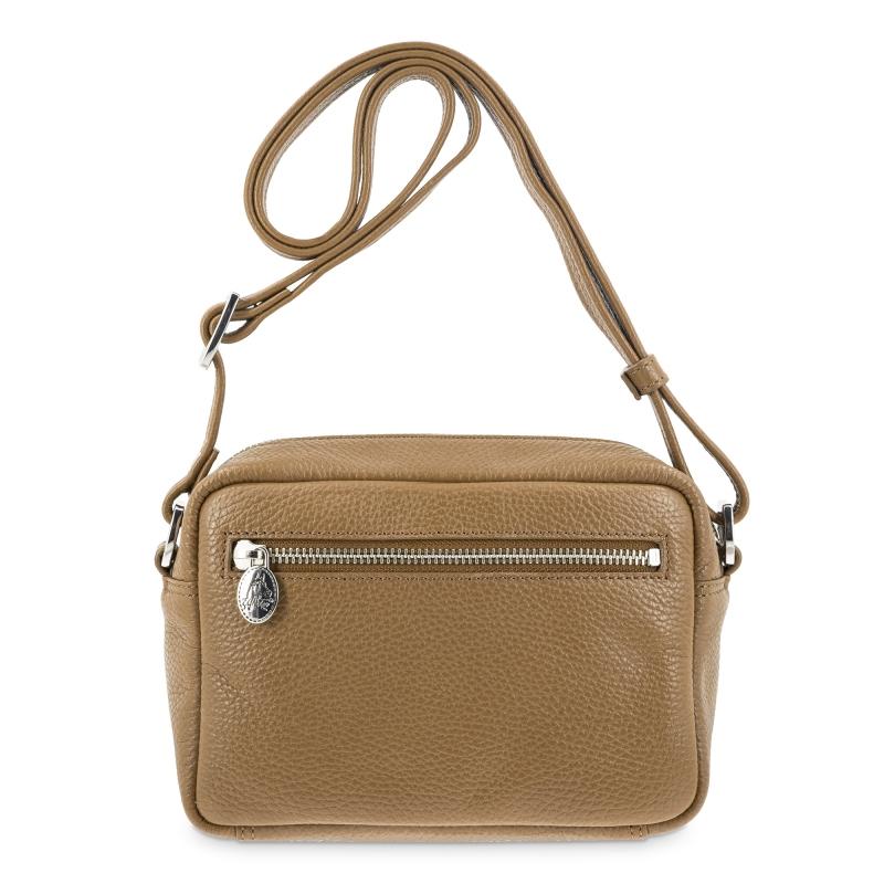 El potro Bolso bandolera pequeño con cremallera en piel vacuno color cuero - I R I S Solo hoy