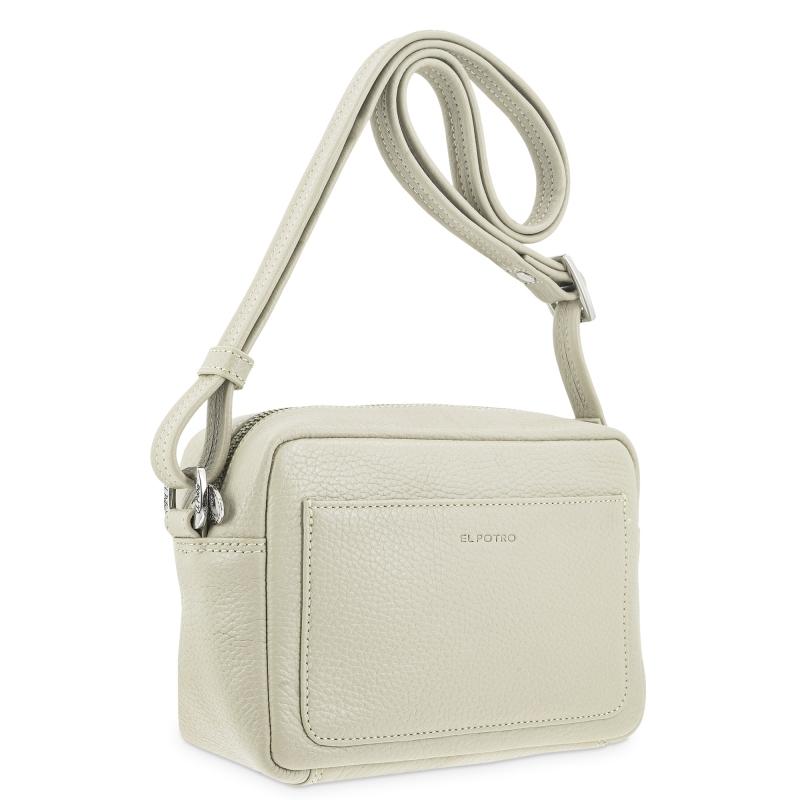 El potro Bolso bandolera pequeño con cremallera en piel vacuno color beige - I R I S Oferta especial de fábrica