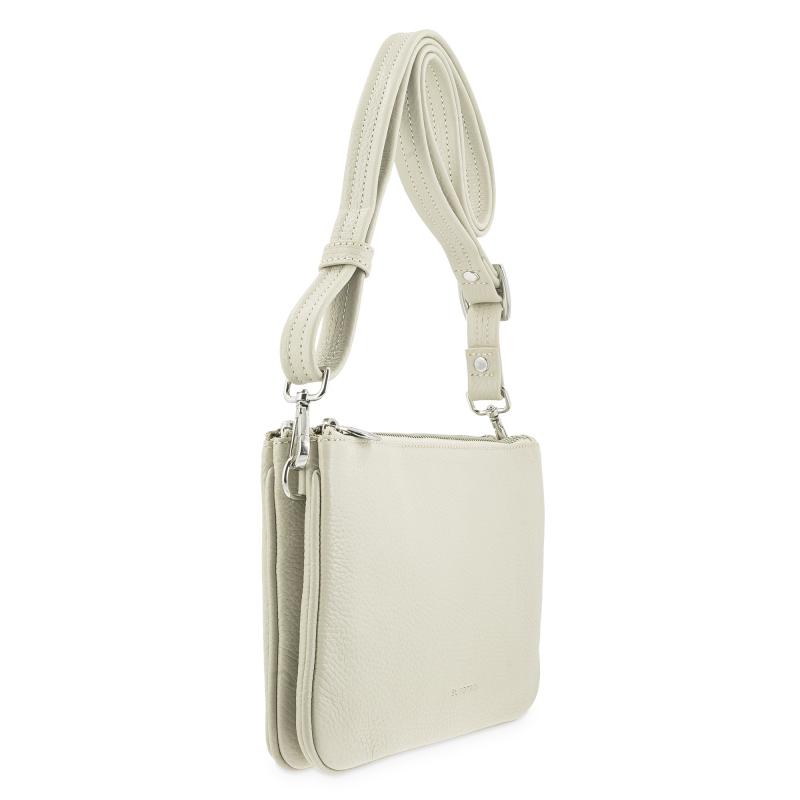 El potro Bolso bandolera pequeño 2 cremalleras piel vacuno color beige-I R I S Superdescuento