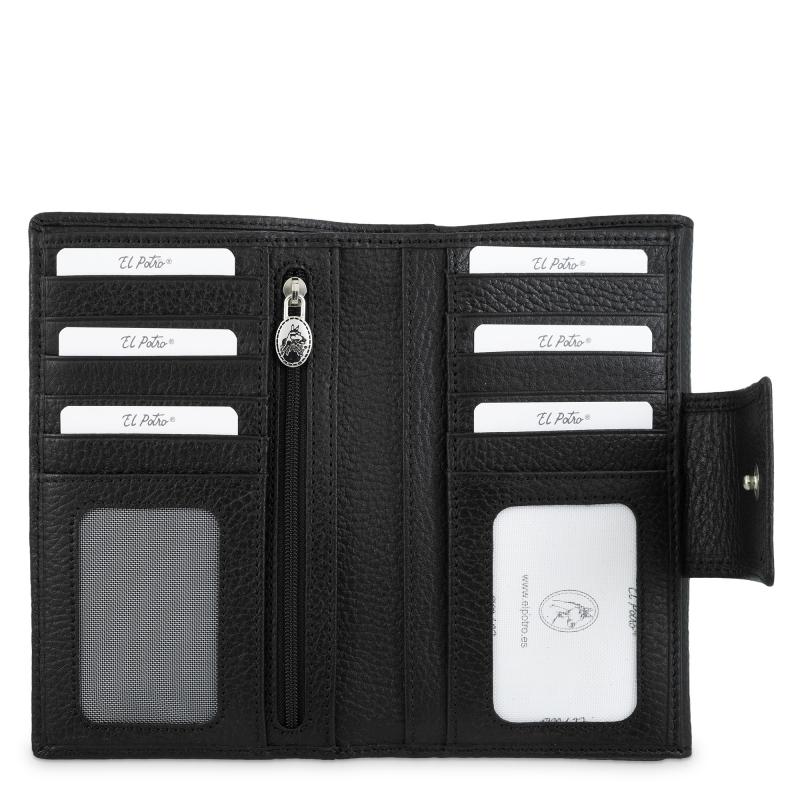 El potro Cartera de mujer grande en piel vacuno color negro - I R I S Grandes descuentos