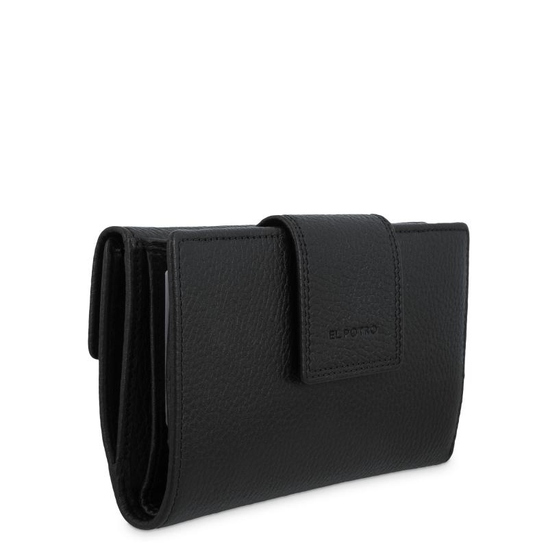 El potro Cartera de mujer grande en piel vacuno color negro - I R I S Grandes descuentos