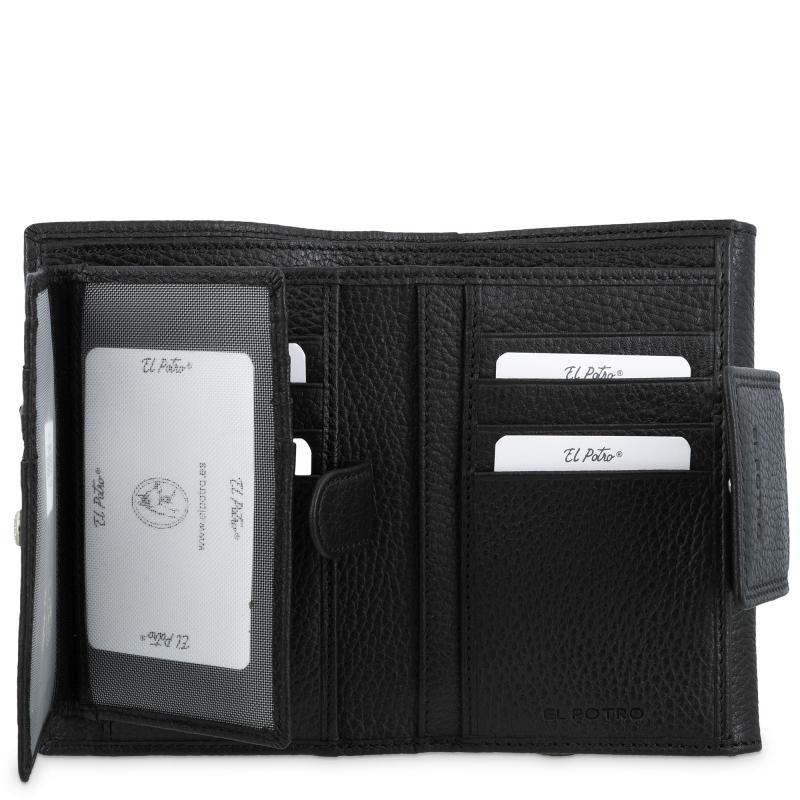 El potro Cartera de mujer mediana en piel vacuno color negro - I R I S Tienda de fábrica