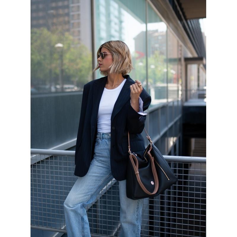 El potro Bolso Hobo grande de mujer en piel vacuno color negro- Oasis Última moda