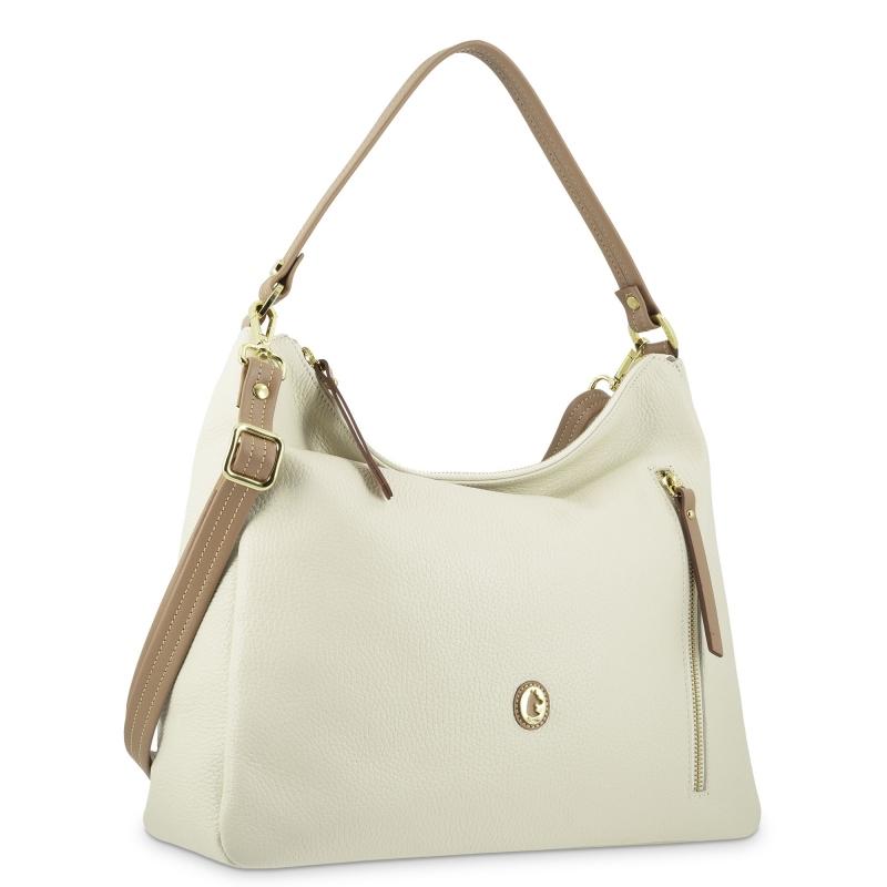 El potro Bolso Hobo de mujer en piel vacuno color ivory- Oasis Descuento por venta flash