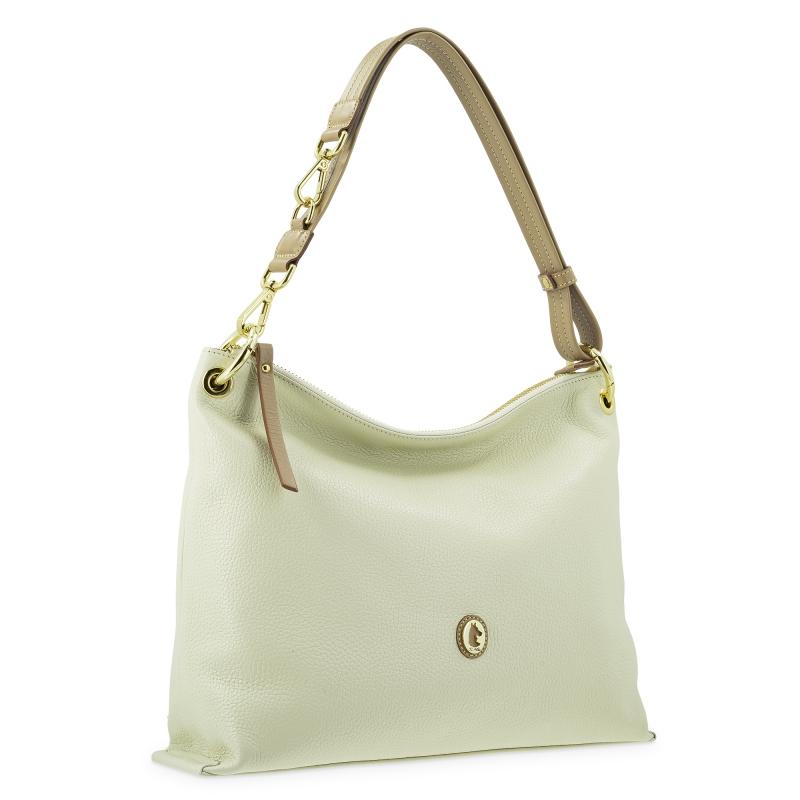 El potro Bolso Hobo mediano en piel vacuno color ivory - Oasis Ofertas especiales