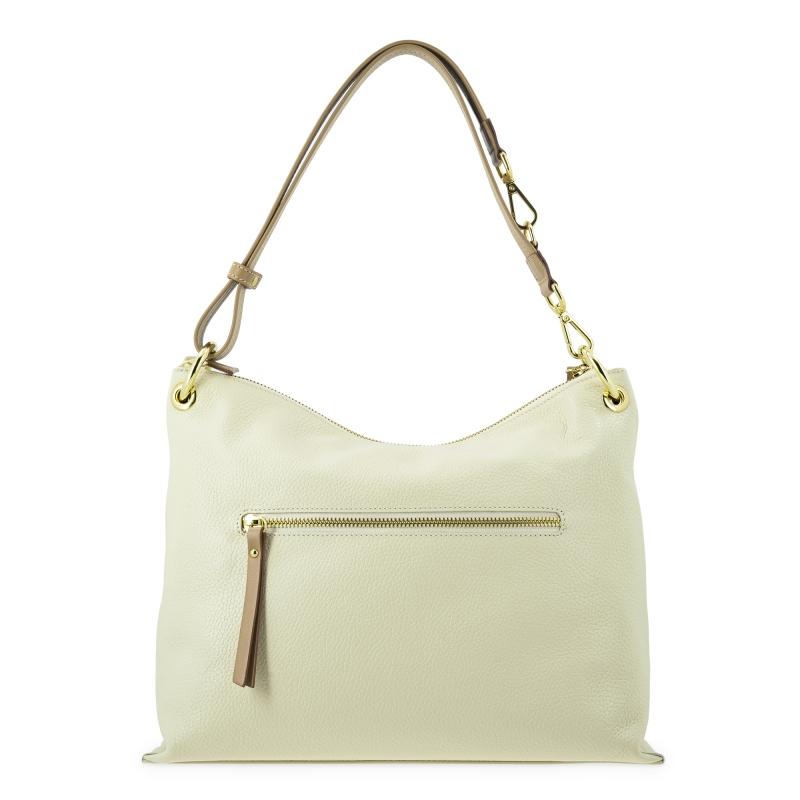 El potro Bolso Hobo mediano en piel vacuno color ivory - Oasis Ofertas especiales