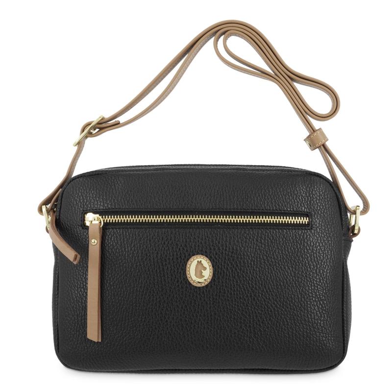 El potro Bolso bandolera de mujer en piel vacuno color negro - Oasis