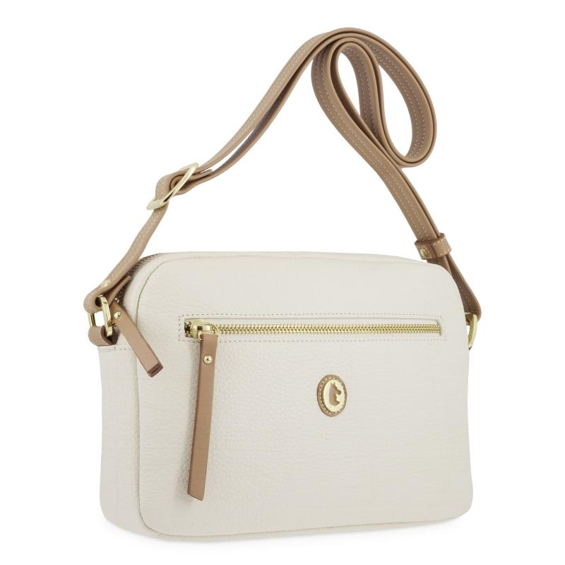 El potro Bolso bandolera de mujer en piel vacuno color ivory- Oasis Rebajas de fin de temporada