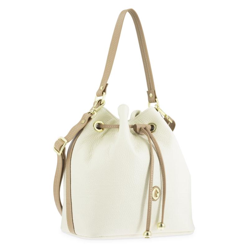 El potro Bolso Saco mujer en piel vacuno color ivory - Oasis Devoluciones gratuitas