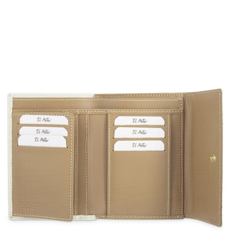 El potro Cartera mediana mujer en piel vacuno color ivory-El Potro Outlet
