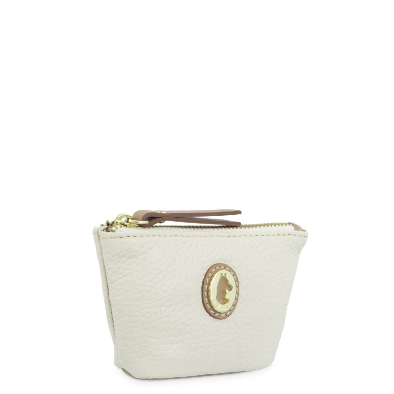 El potro Monedero Llavero mujer en piel vacuno color ivory-Oasis Gran oferta