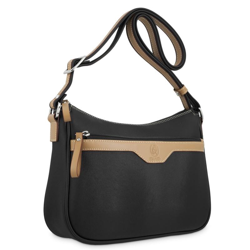 El potro Bolso góndola 3 cremalleras de mujer color negro - Base Tienda