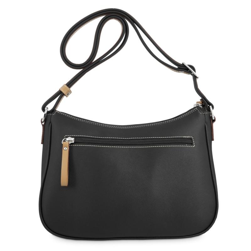 El potro Bolso góndola 3 cremalleras de mujer color negro - Base Tienda