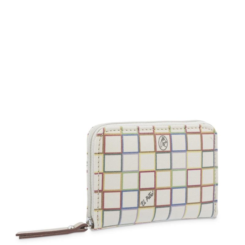 El potro Monedero cremallera mujer en lona con piel vacuno color beige-Arcoiris Rebajas online