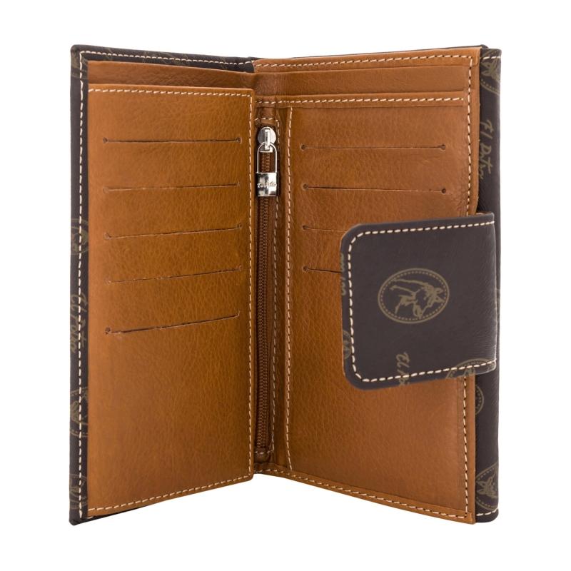 El potro Cartera mujer en lona y piel vacuno color marrón-Lona Oferta especial