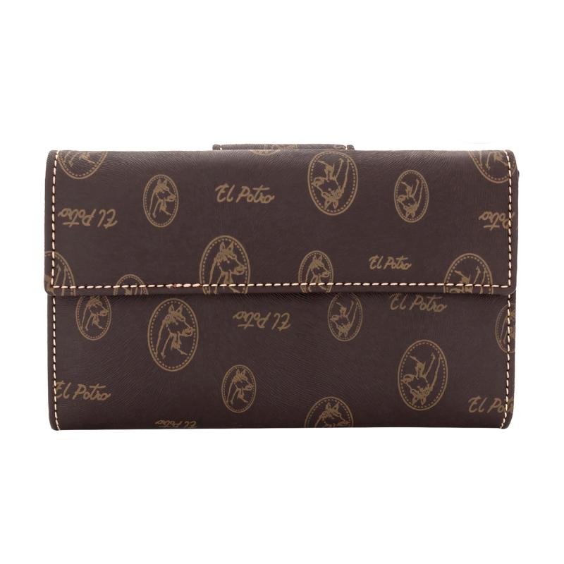 El potro Cartera mujer en lona y piel vacuno color marrón-Lona Oferta especial