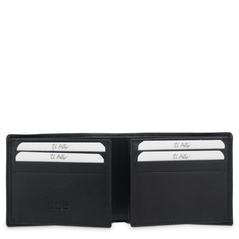 El potro Cartera tarjetero interior en piel vacuno color negro-El Potro Libre de impuestos