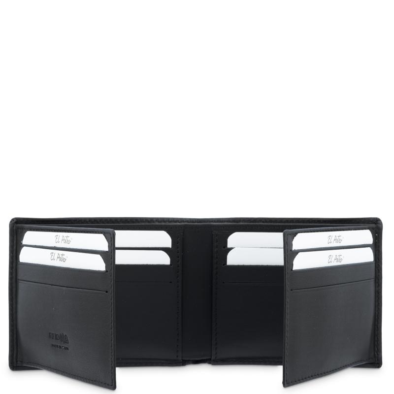 El potro Cartera tarjetero interior en piel vacuno color negro-El Potro Libre de impuestos