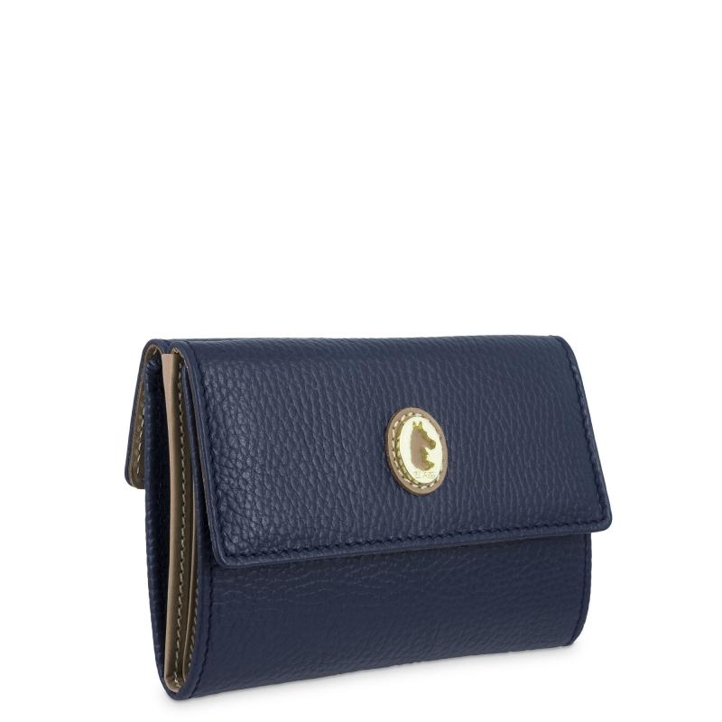 El potro Cartera mediana mujer en piel vacuno color azul-El Potro Descuentos del mes