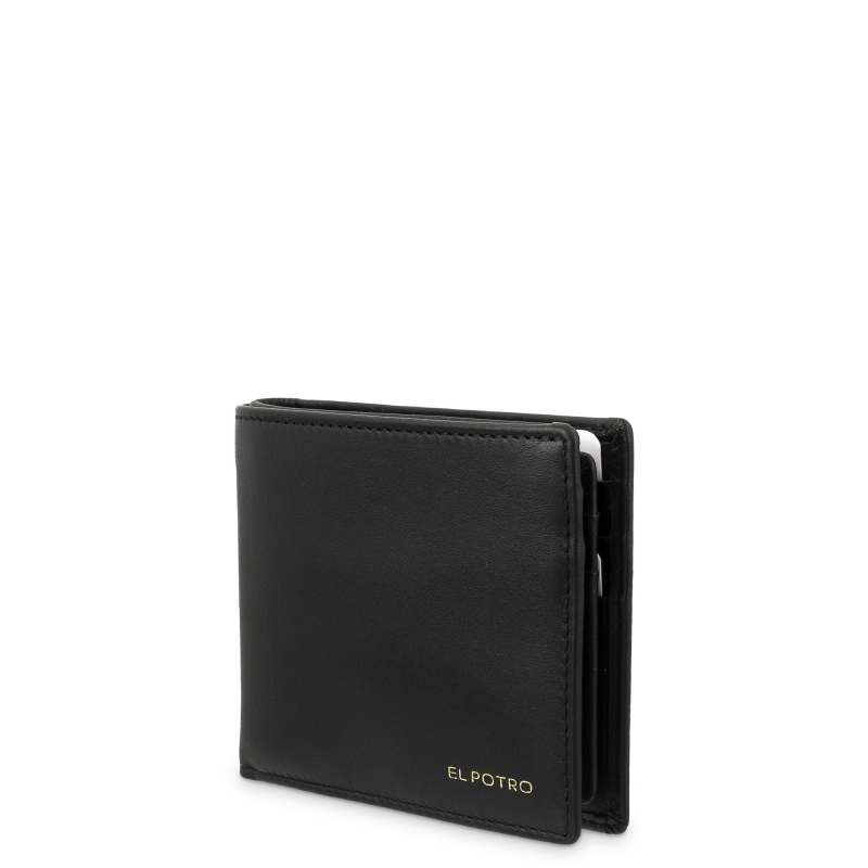 El potro Cartera tarjetero en piel vacuno color negro-ELPOTRO Liquidación