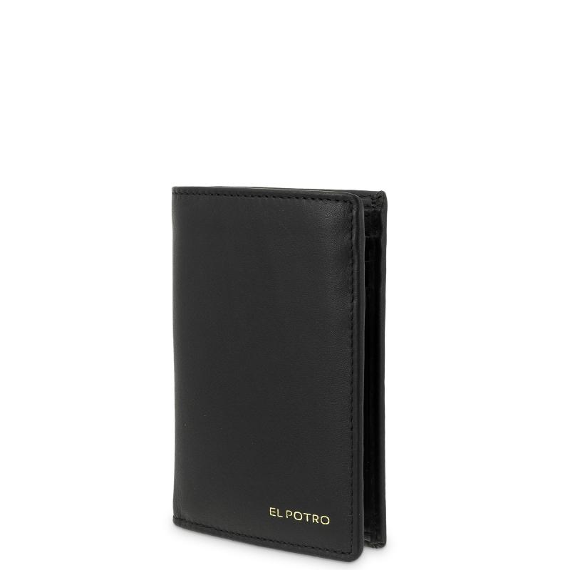 El potro Cartera billetera tarjetero grande de hombre en piel vacuno color negro - ELPOTRO Envío gratis