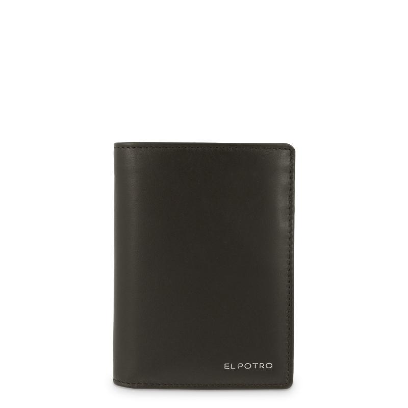 El potro Cartera billetera tarjetero grande de hombre en piel vacuno color marrón- ELPOTRO