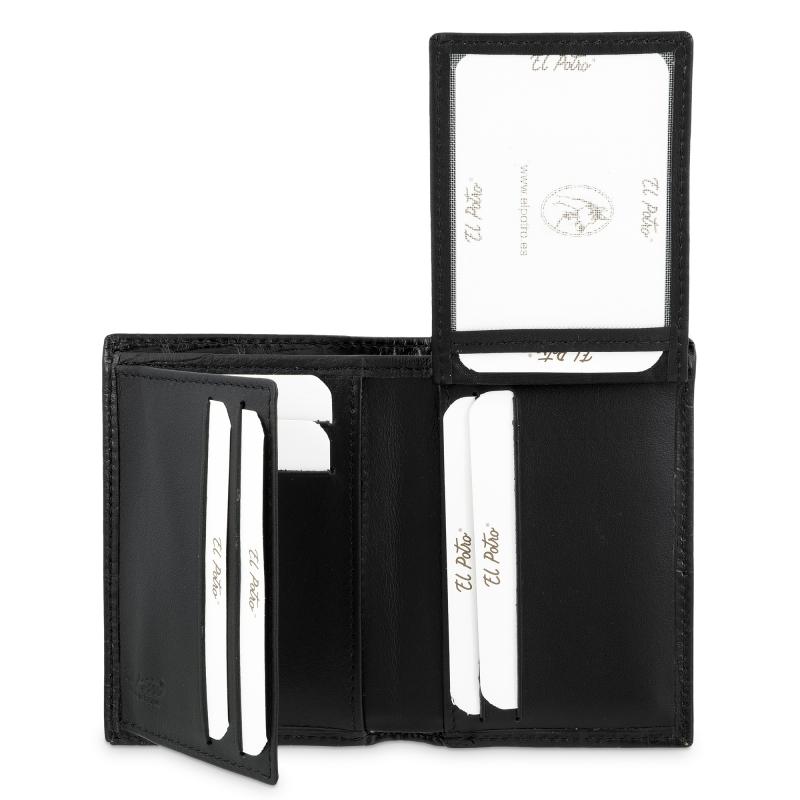 El potro Cartera hombre en piel vacuno color negro-Coco ÚLTIMAS EDICIONES