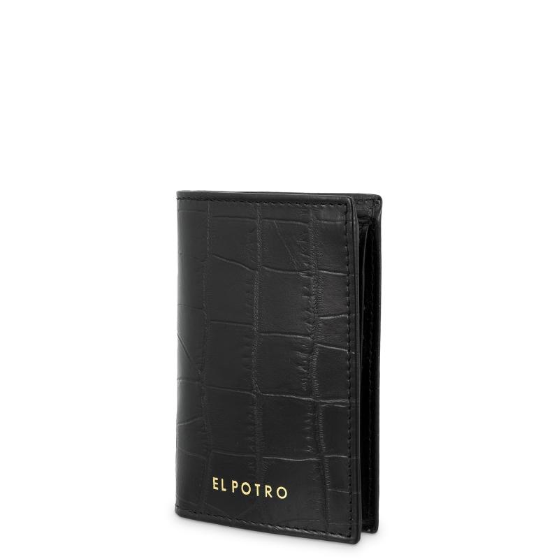 El potro Cartera hombre en piel vacuno color negro-Coco ÚLTIMAS EDICIONES
