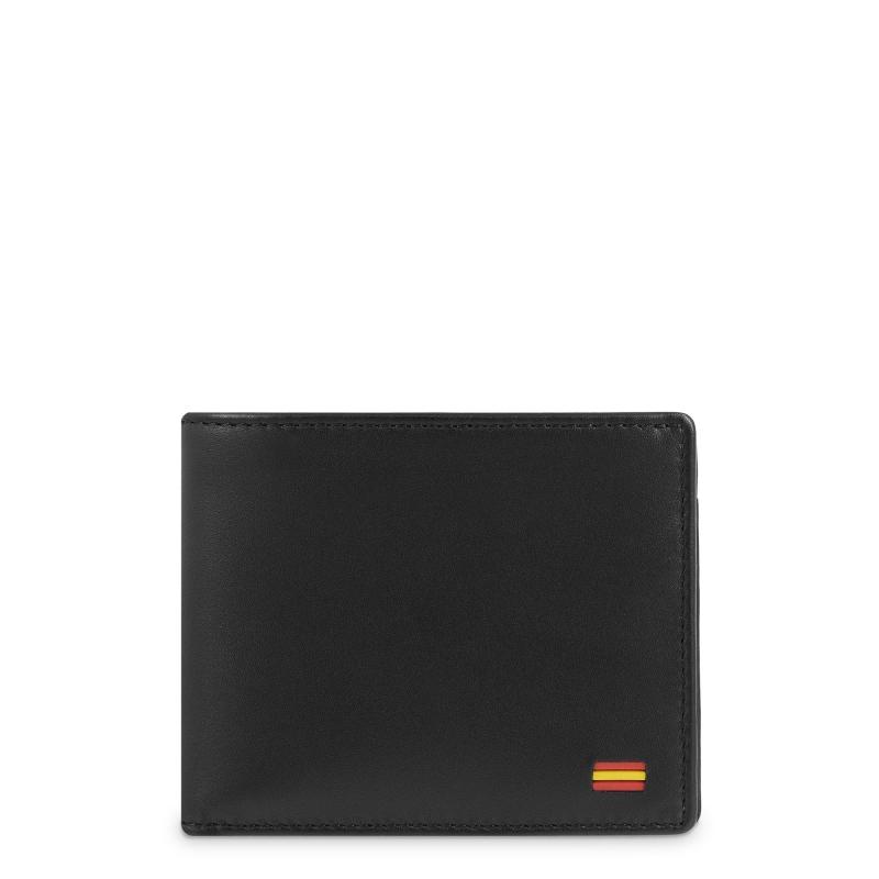 El potro Cartera tarjetero de hombre en piel vacuno negro nación-E L P O T R O