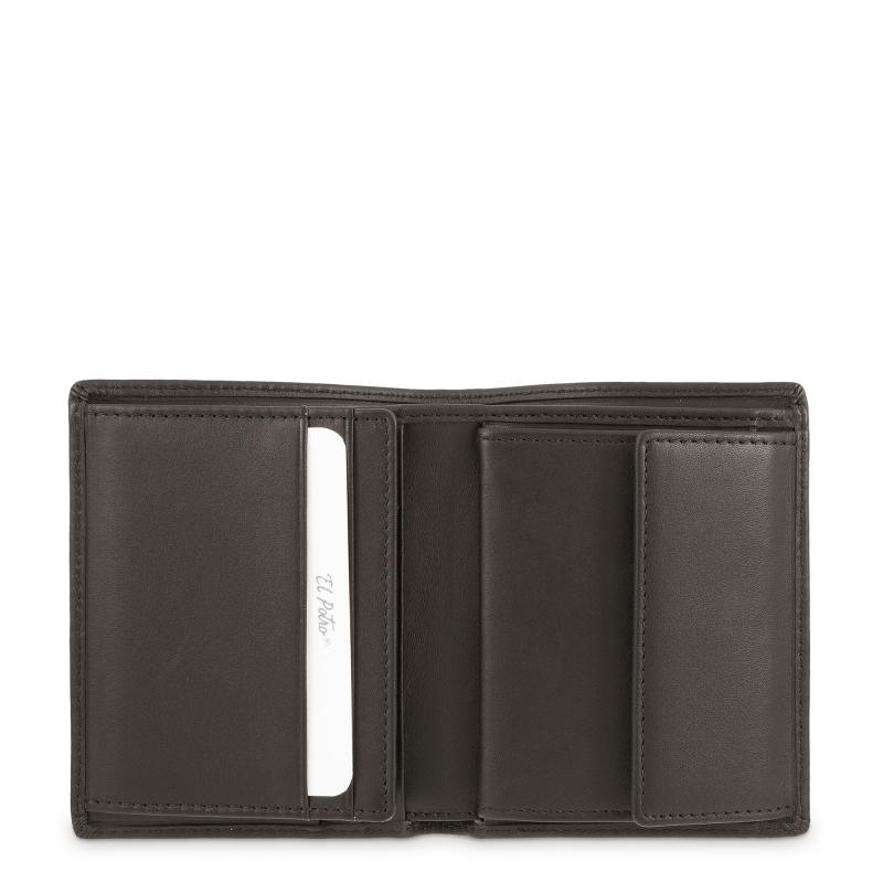 El potro Cartera monedero interior de hombre en piel vacuno marrón nación-E L P O T R O Oferta especial de fábrica