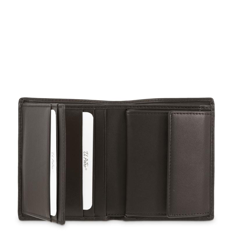 El potro Cartera monedero interior de hombre en piel vacuno marrón nación-E L P O T R O Oferta especial de fábrica