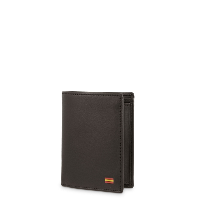 El potro Cartera monedero interior de hombre en piel vacuno marrón nación-E L P O T R O Oferta especial de fábrica