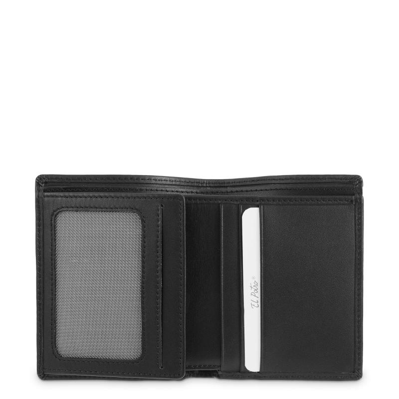 El potro Cartera tarjetero de hombre en piel vacuno negro nación-E L P O T R O Promoción trimestral