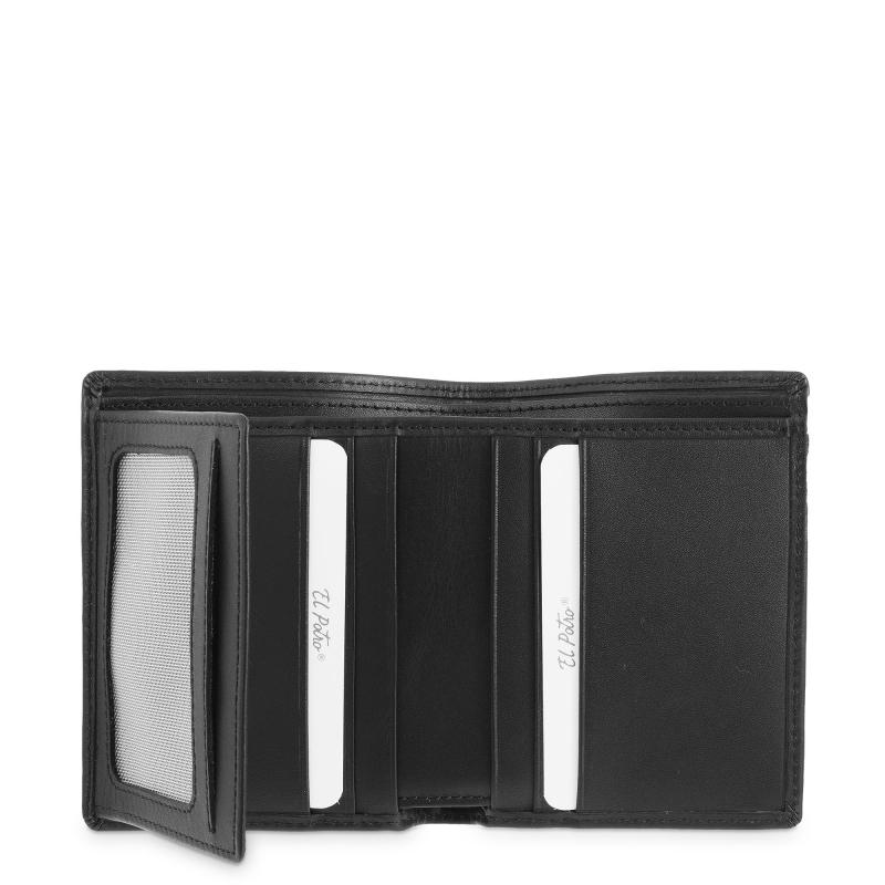El potro Cartera tarjetero de hombre en piel vacuno negro nación-E L P O T R O Promoción trimestral