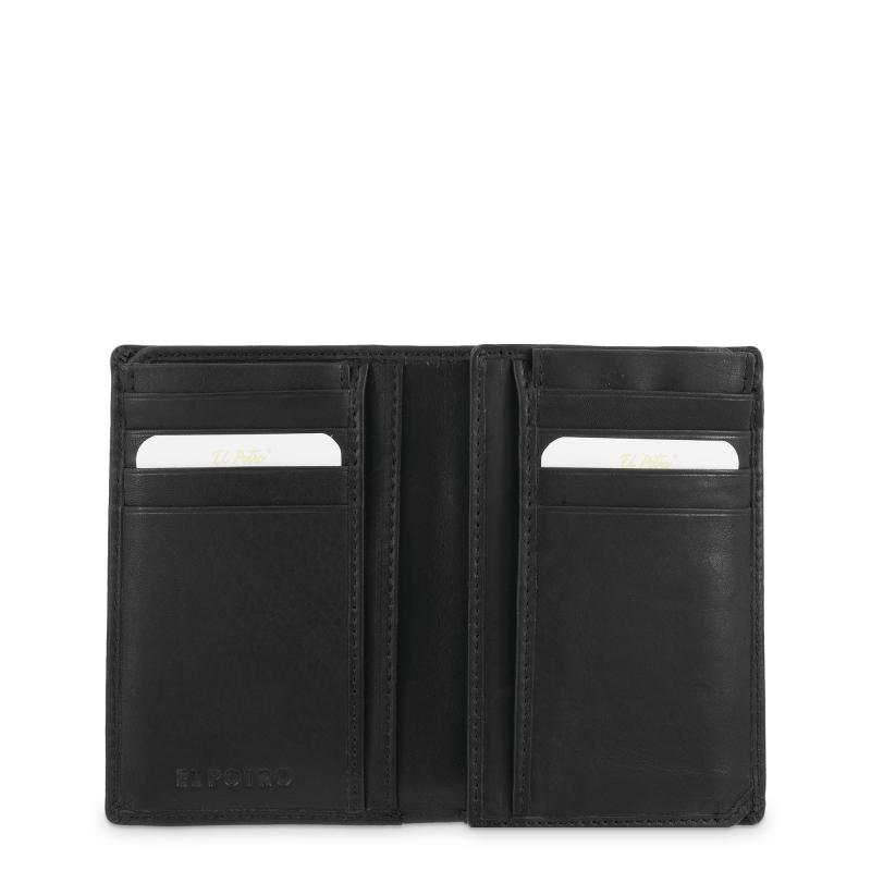 El potro Cartera grande con tarjeteros exterior hombre en piel vacuno color negro -Durango Tienda de fábrica
