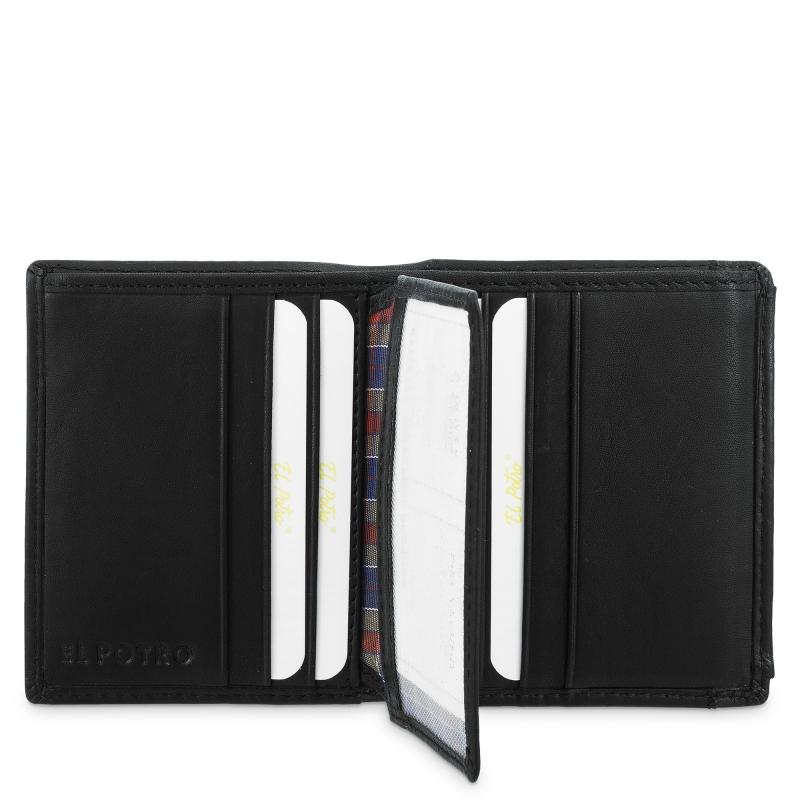 El potro Cartera de hombre con monedero exterior en piel vacuno color negro - Durango En oferta