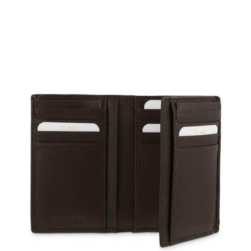 El potro Cartera grande con tarjeteros exterior hombre en piel vacuno color marrón -Roma Grandes ahorros