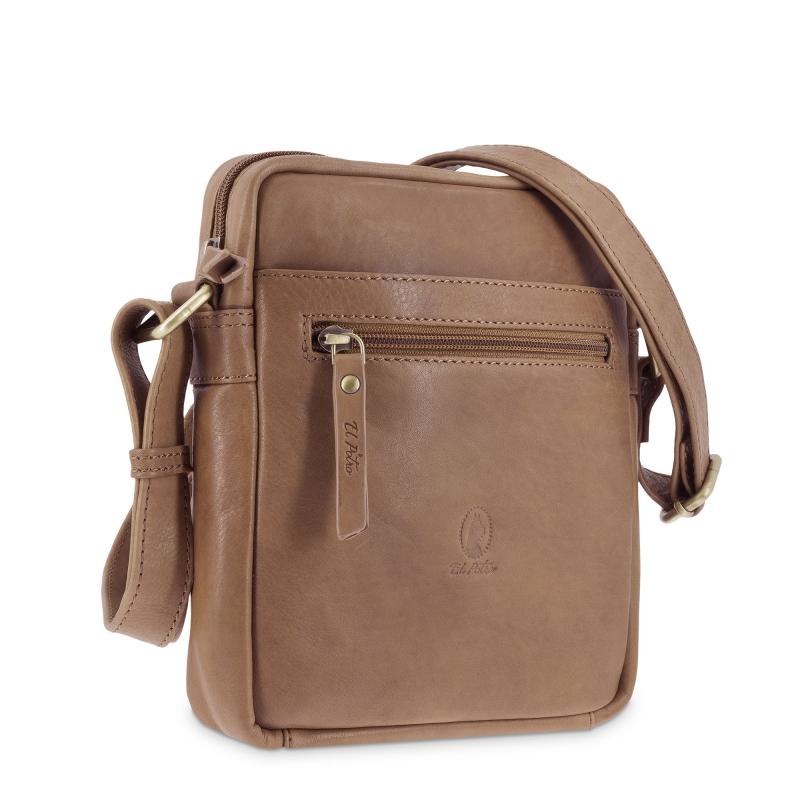 El potro Bolso Bandolera hombre en piel vacuno color cuero- Durango Rebajas