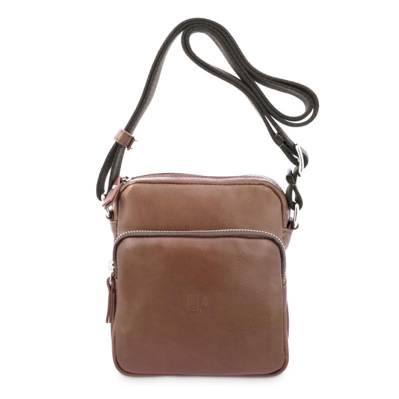 El potro Bolso Bandolera pequeño hombre en piel vacuno color cuero - Apache