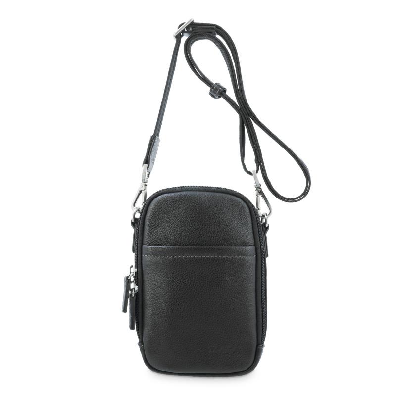 El potro Bolso Bandolera hombre en piel vacuno color negro - Box