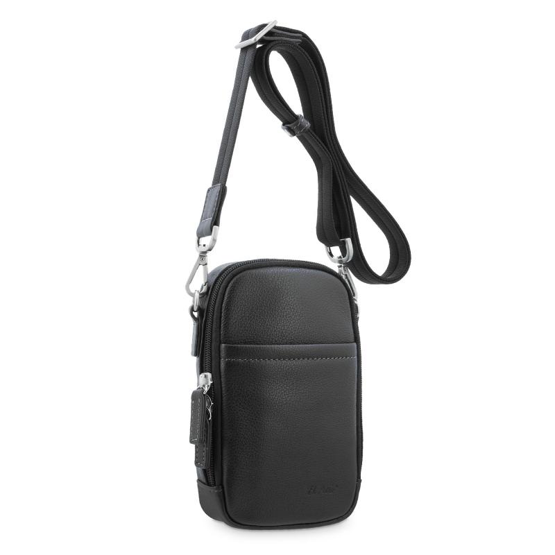 El potro Bolso Bandolera hombre en piel vacuno color negro - Box Rebajas baratas